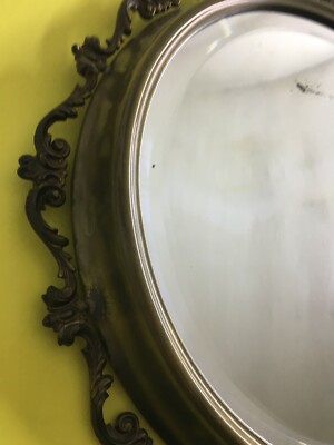 Specchiera Decorativa Con Cornice Metallica, Specchio Molato E Fregi Artistici