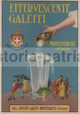 Toscana, Arezzo, Montevarchi: Cartolina Pubblicitaria Effervescente Galeffi