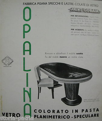 Design Mobili: Vetri Opalina Saint Gobain, Tavolo Déco, Fontana, Cantù, Pubblicità