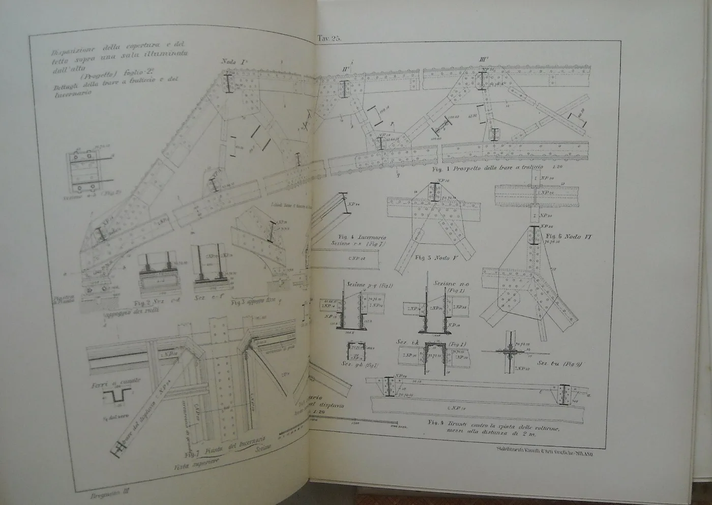 Otto Koniger, Costruzioni in Ferro, Atlante di Tavole, Vol. III del Trattato di Costruzioni CIVILI di G.a, photo 11 of 12