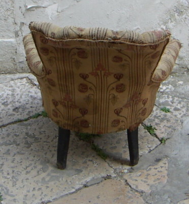 Poltrona d'Epoca In Legno Tornito Ed Ebanizzato