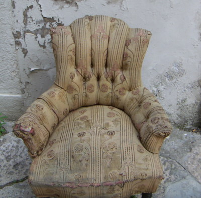 Poltrona d'Epoca In Legno Tornito Ed Ebanizzato