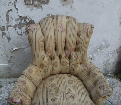 Poltrona d'Epoca In Legno Tornito Ed Ebanizzato