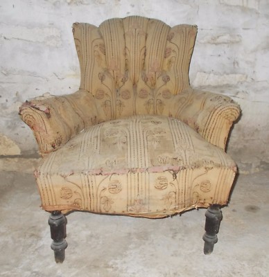 Poltrona d'Epoca In Legno Tornito Ed Ebanizzato