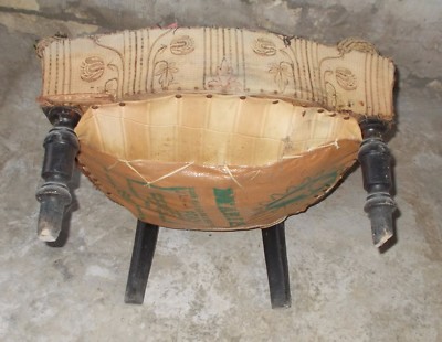Poltrona d'Epoca In Legno Tornito Ed Ebanizzato