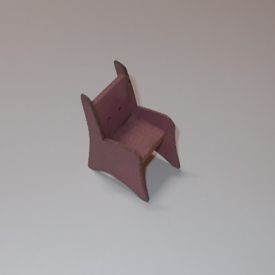 Sedia In Miniatura In Legno Laccato Rosa Di Ispirazione Futurista