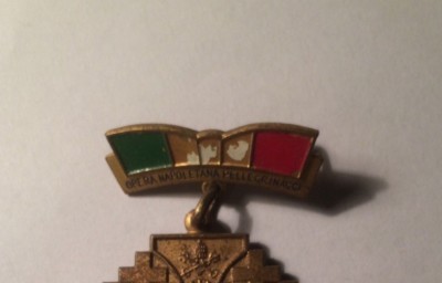 Collezionismo Devozionale: Distintivo Da Pellegrinaggio Napoletano Con Medaglia Araldica