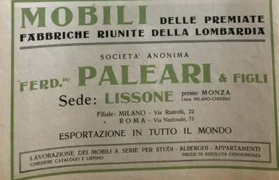 Antica Pubblicitaria   Conserve Bevilacqua   Artista Sinopico   Mobili Paleari   Lissone