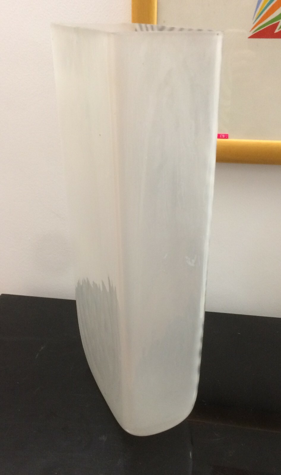 Vaso Decorativo In Vetro Opalescente E Laminato Argentato, Marchio Settimo Cielo