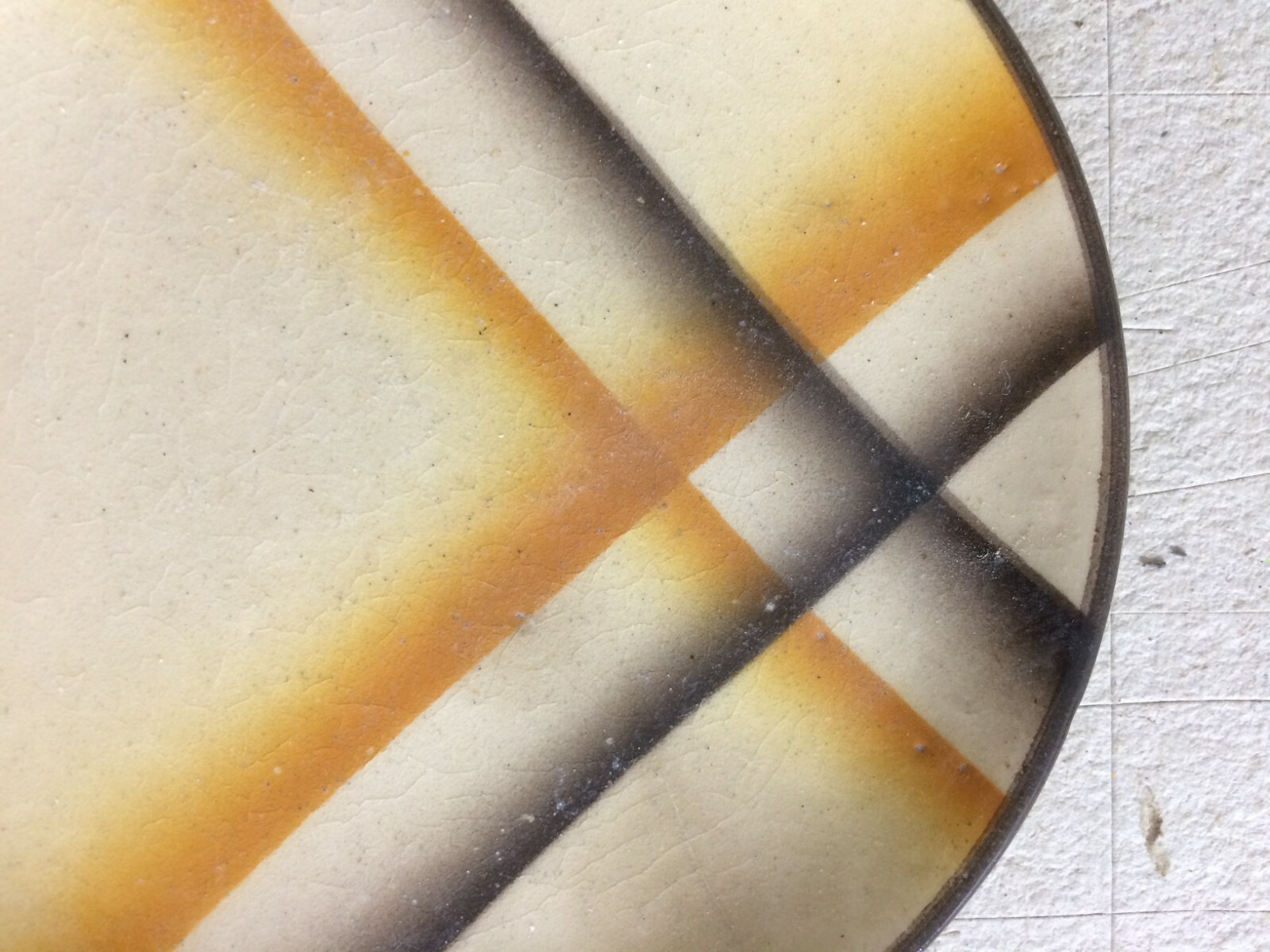 Piattino d'Epoca In Ceramica La Colonnata, Decoro Futurista, Sesto Fiorentino