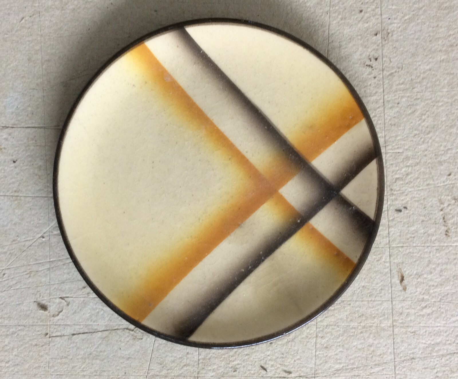 Piattino d'Epoca In Ceramica La Colonnata, Decoro Futurista, Sesto Fiorentino