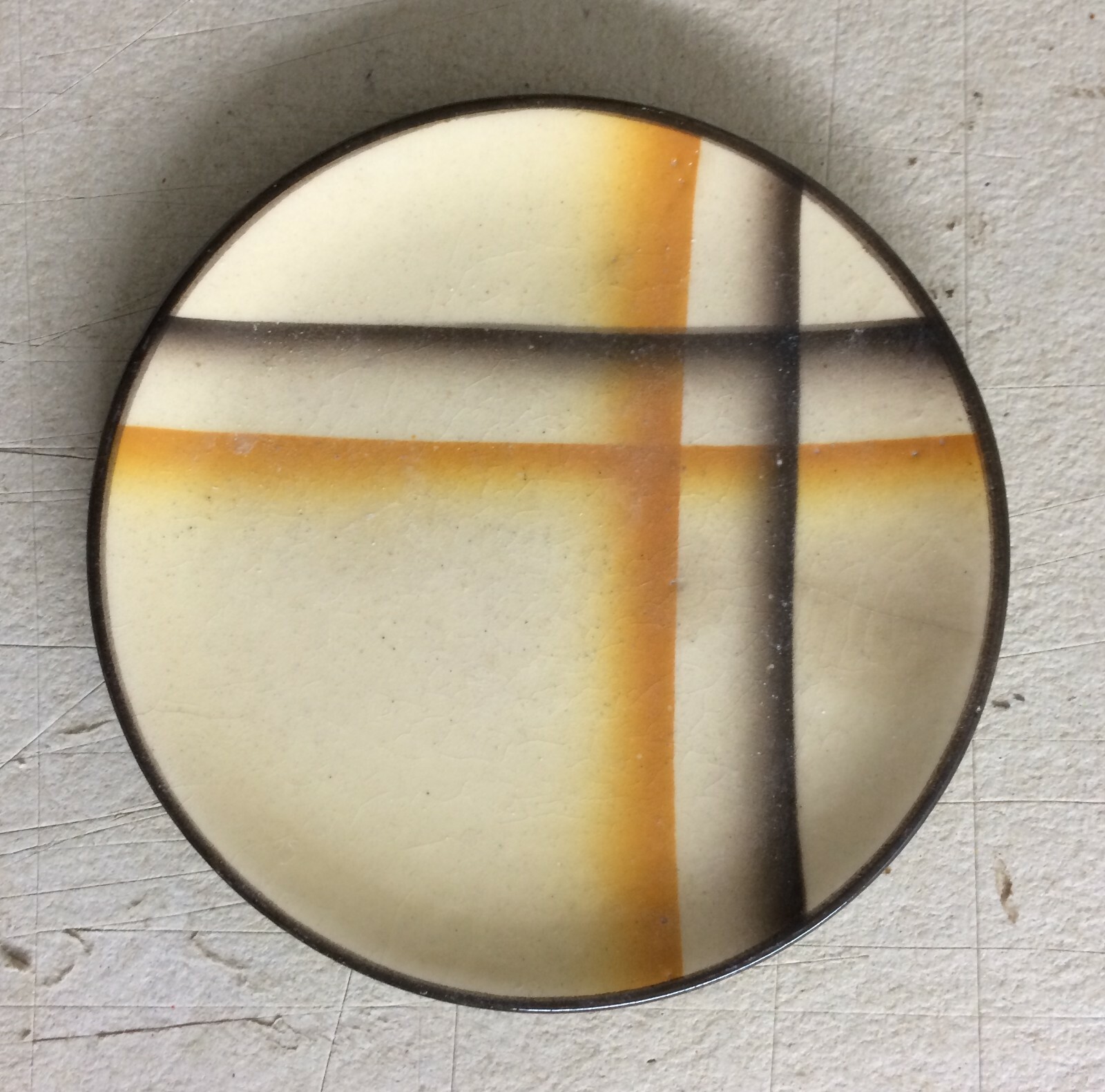 Piattino d'Epoca In Ceramica La Colonnata, Decoro Futurista, Sesto Fiorentino