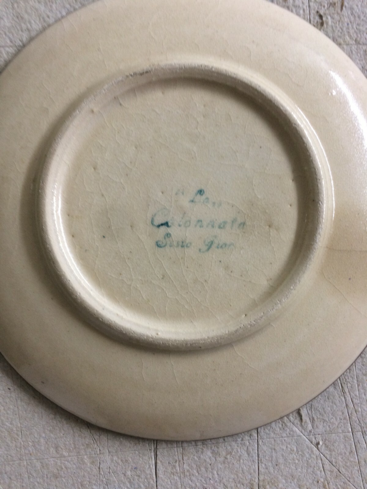 Piattino d'Epoca In Ceramica La Colonnata, Decoro Futurista, Sesto Fiorentino