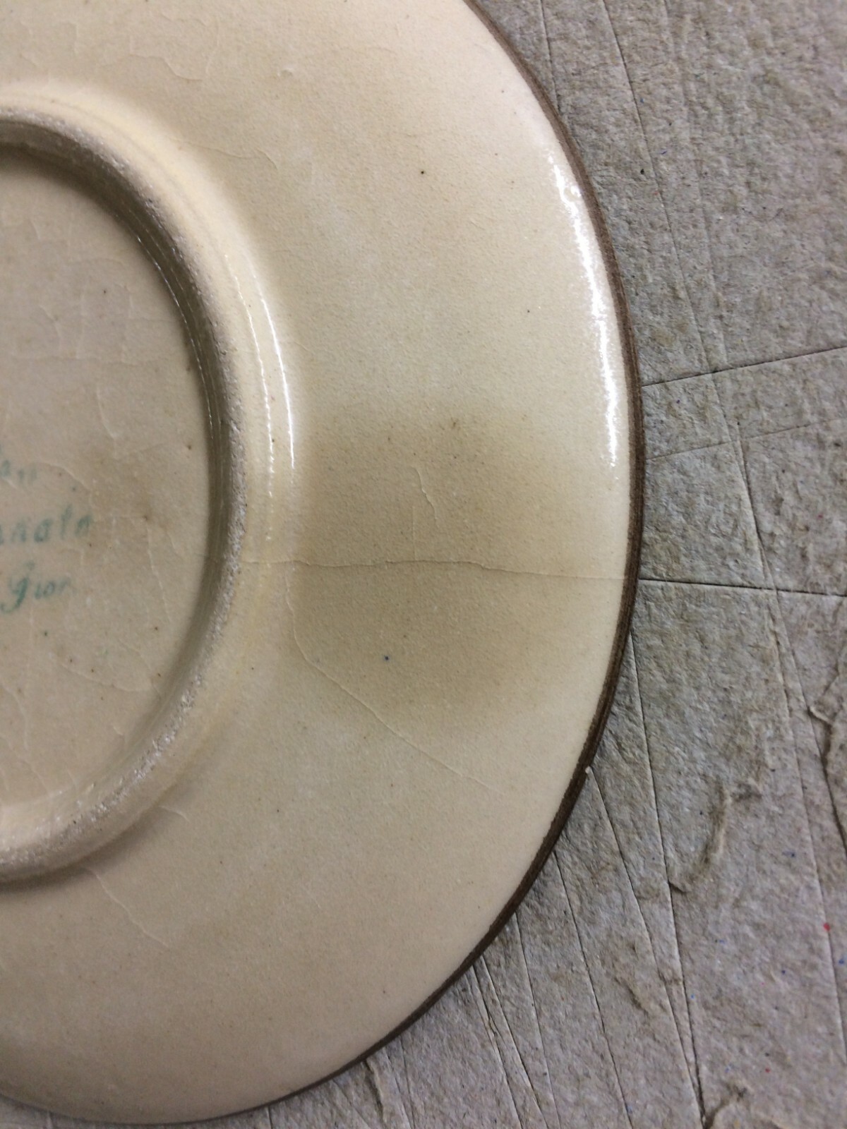 Piattino d'Epoca In Ceramica La Colonnata, Decoro Futurista, Sesto Fiorentino