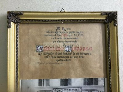 Oreficeria E Argenteria Giacomo Marrollo, Vasto   Attestazione Commemorativa Con Fotografia d'Epoca