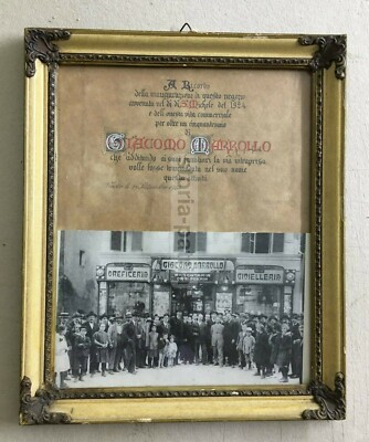 Oreficeria E Argenteria Giacomo Marrollo, Vasto   Attestazione Commemorativa Con Fotografia d'Epoca