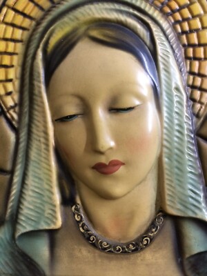 Arte Devozionale: Pannello Policromo Decorativo Con Madonna