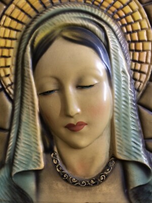 Arte Devozionale: Pannello Policromo Decorativo Con Madonna