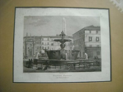 Architettura   Roma   Antica Fontana Farnese   Incisione Del 1837   Artista Domenico Amici