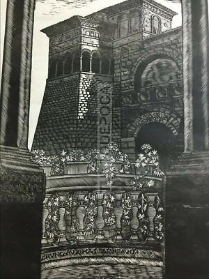 Perugia, Umbria: L'Antica Porta Etrusca. Allegorica Incisione Di Bruno Da Osimo