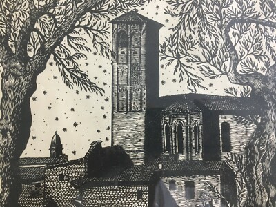 Umbria, Assisi: Santa Chiara. Xilografia Originale Di Bruno Da Osimo (Biennale Di Venezia)