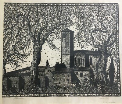 Umbria, Assisi: Santa Chiara. Xilografia Originale Di Bruno Da Osimo (Biennale Di Venezia)