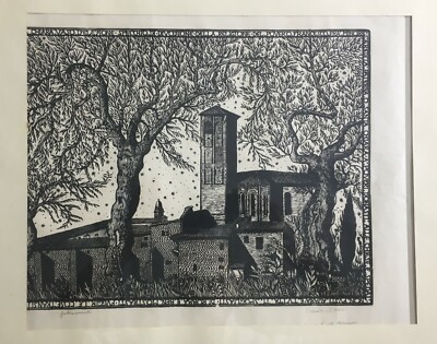 Umbria, Assisi: Santa Chiara. Xilografia Originale Di Bruno Da Osimo (Biennale Di Venezia)