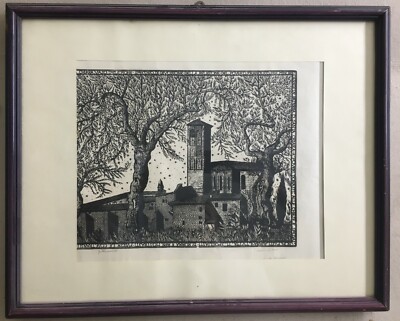 Umbria, Assisi: Santa Chiara. Xilografia Originale Di Bruno Da Osimo (Biennale Di Venezia)