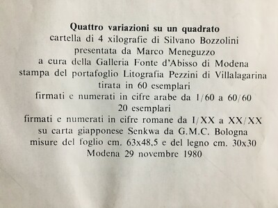 Arte Contemporanea E Informale   Grafica d'Autore   Silvano Bozzolini   Incisione Anni '80