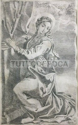 Immagine Devozionale, Antica Incisione, Ludovicus (Ludovico Carracci), Maria Maddalena