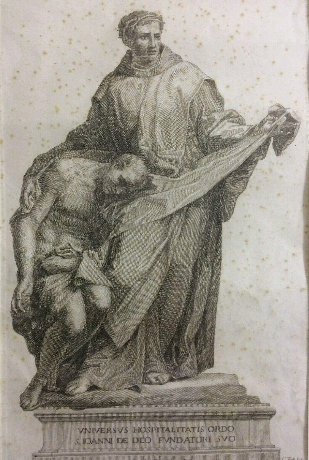San Giovanni Di Dio, Fondatore Dei Fatebenefratelli   Incisione Di Carlo Tinti (XVIII Secolo)