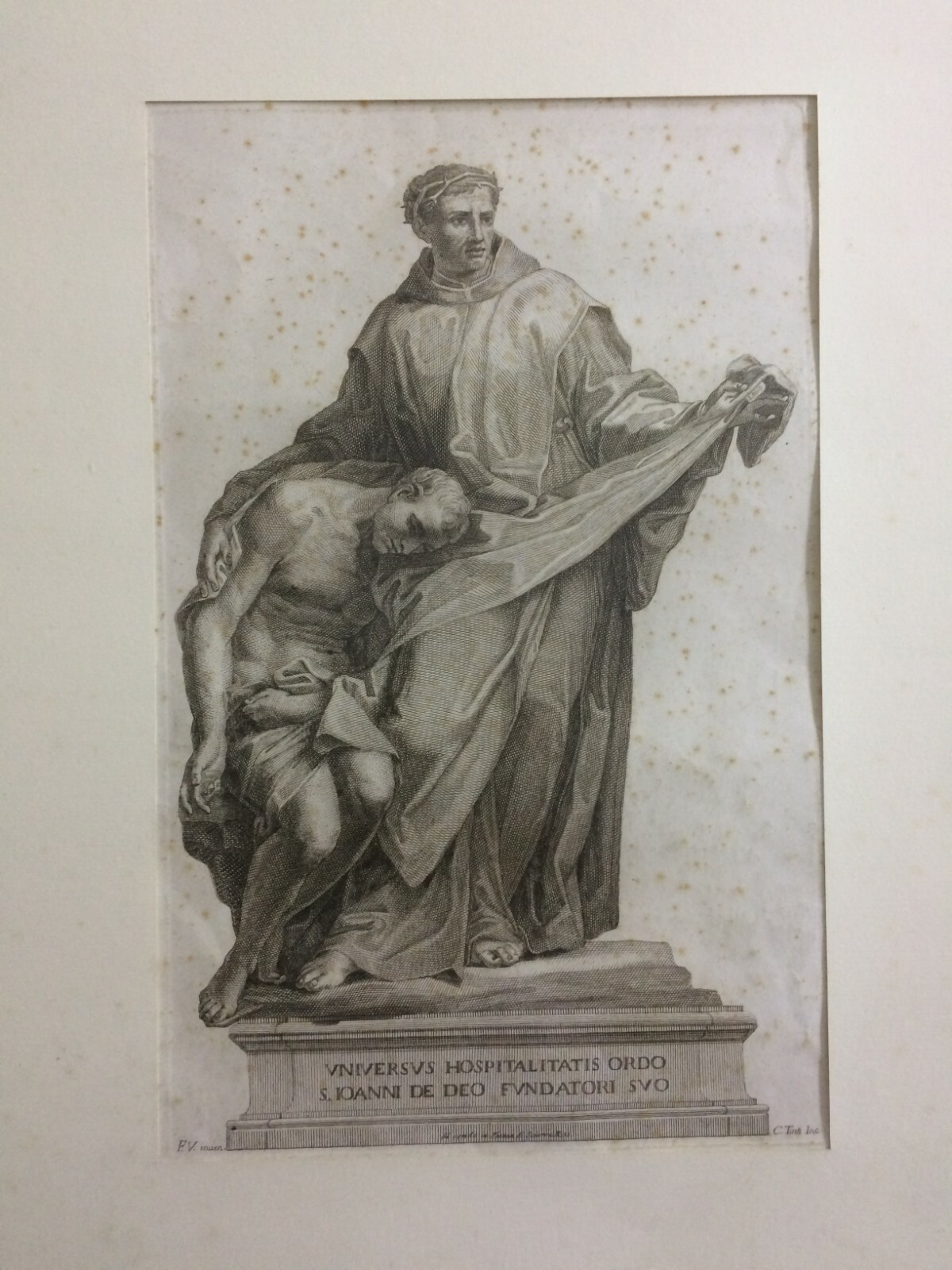 San Giovanni Di Dio, Fondatore Dei Fatebenefratelli   Incisione Di Carlo Tinti (XVIII Secolo)