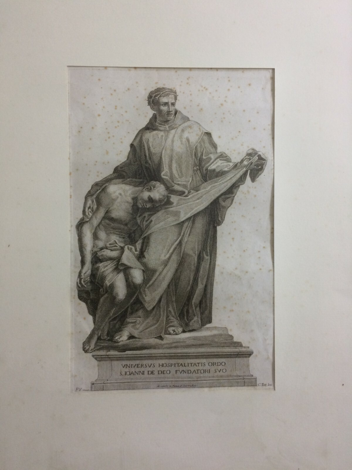 San Giovanni Di Dio, Fondatore Dei Fatebenefratelli   Incisione Di Carlo Tinti (XVIII Secolo)