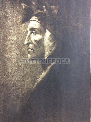 Dante Alighieri: Incisione All'Acquaforte Di Bice Ferrari