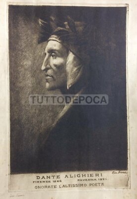 Dante Alighieri: Incisione All'Acquaforte Di Bice Ferrari