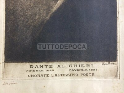 Dante Alighieri: Incisione All'Acquaforte Di Bice Ferrari