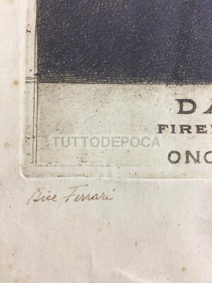 Dante Alighieri: Incisione All'Acquaforte Di Bice Ferrari