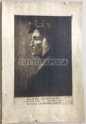Dante Alighieri: Incisione All'Acquaforte Di Bice Ferrari