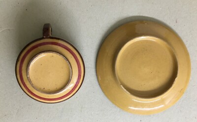 Ceramica Da Collezione: Tazza Con Piattino Con Decoro Floreale Policromo