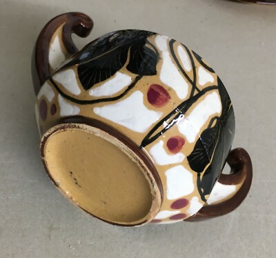 Zuccheriera In Ceramica Con Decori Floreali Policromi, Albissola, Anni '20