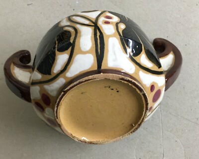 Zuccheriera In Ceramica Con Decori Floreali Policromi, Albissola, Anni '20