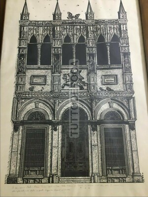 Grande Xilografia Di Bruno Da Osimo: Ancona, Loggia Dei Mercanti
