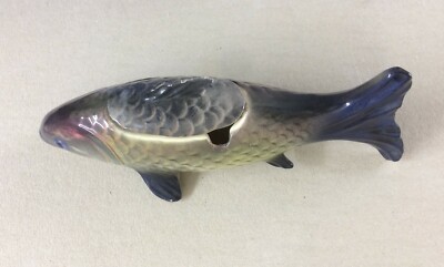 Soprammobile Decorativo In Ceramica A Forma Di Pesce, Salsiera/saliera Metà Del XX Secolo