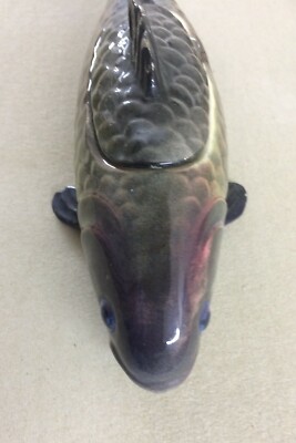 Soprammobile Decorativo In Ceramica A Forma Di Pesce, Salsiera/saliera Metà Del XX Secolo