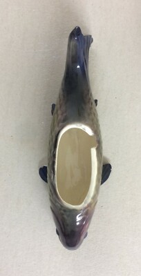 Soprammobile Decorativo In Ceramica A Forma Di Pesce, Salsiera/saliera Metà Del XX Secolo