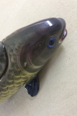 Soprammobile Decorativo In Ceramica A Forma Di Pesce, Salsiera/saliera Metà Del XX Secolo