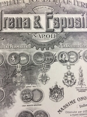 Napoli: Fonderia Arena & Esposito, Antica Pubblicitaria, Araldica, Esposizioni, Rara