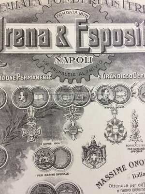 Napoli: Fonderia Arena & Esposito, Antica Pubblicitaria, Araldica, Esposizioni, Rara