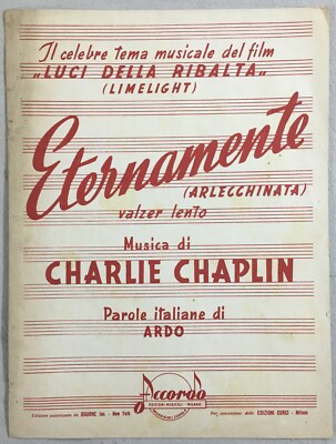 Musica, Cinema: Valzer Lento. Chaplin, Ardo, Arlecchinata, Eternamente. Spartito Del '900