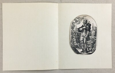 Stampa Popolare Devozionale: San Rocco. Antica Litografia Con Inusuale Iconografia, XIX Secolo.